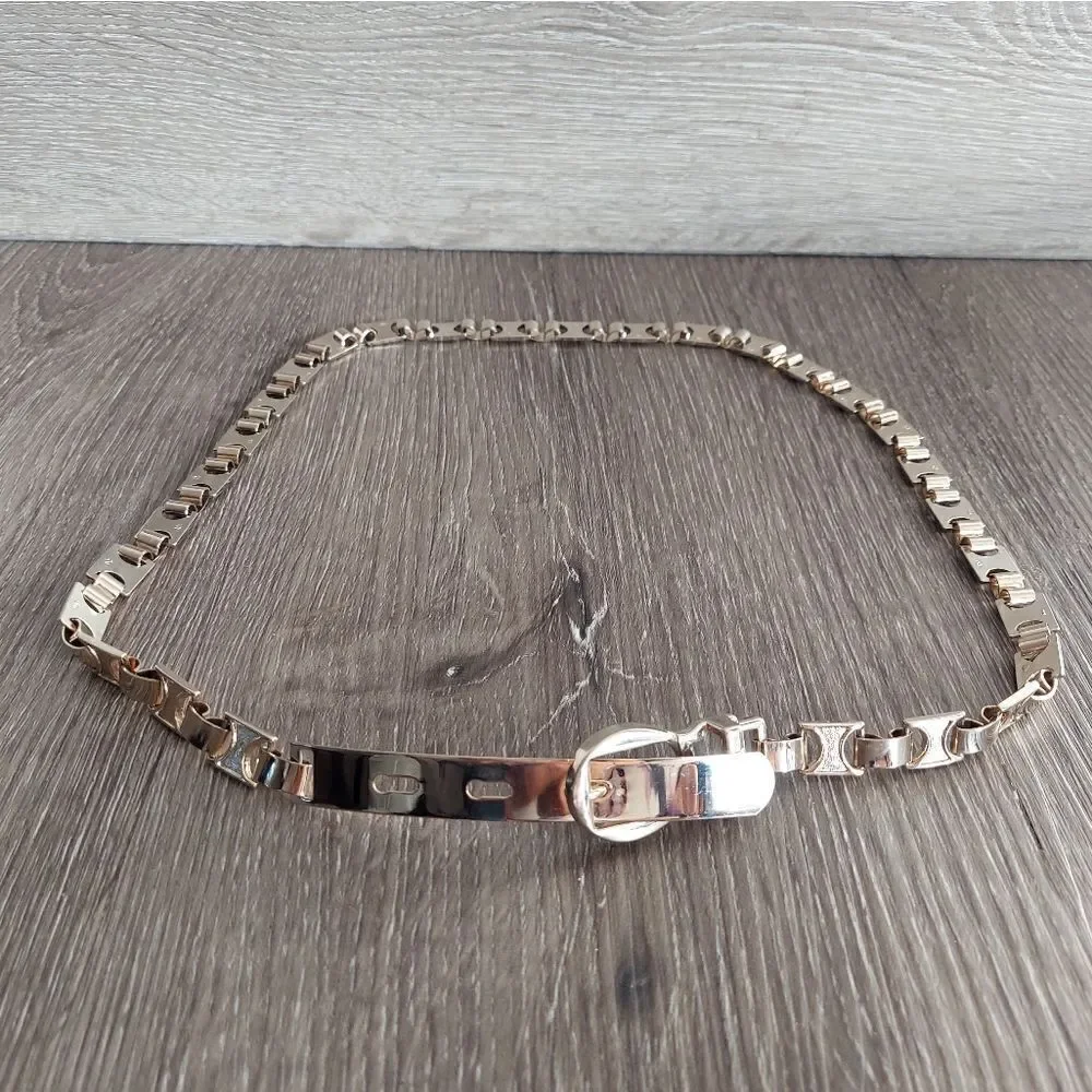 VINTAGE SKINNY GOLD CHAIN LINK BELT 32